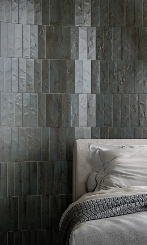 Carrelage petit format Brick & More Generated Fuoco Blu Iron Bedroom Ravvici — AZER Bain & Carrelage Rennes