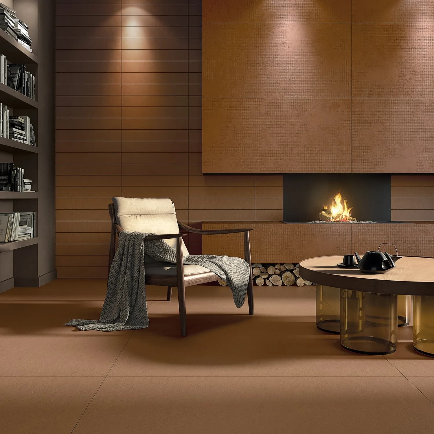 Carrelage effet pierre, béton ou marbre Parallax Layers Reddish — AZER Bain & Carrelage Rennes