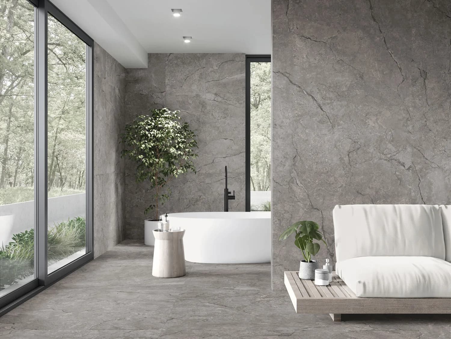 Carrelage effet pierre, béton ou marbre Kronos Sz1 — AZER Bain & Carrelage Rennes
