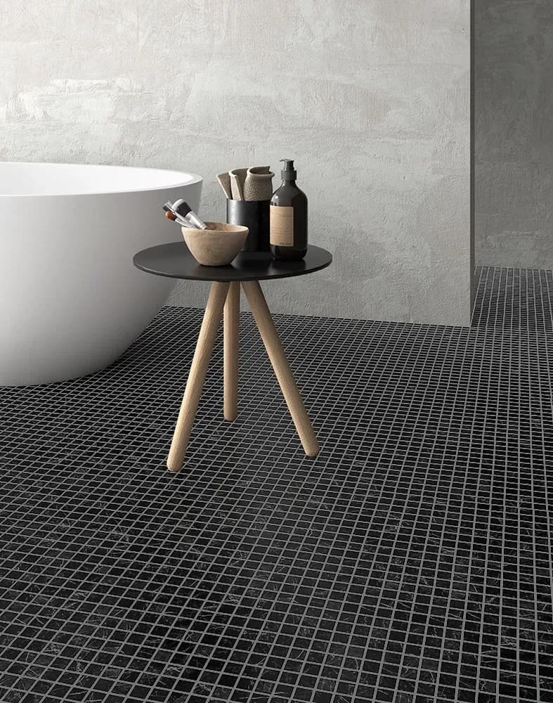 Mosaïque Negro Marquina — AZER Bain & Carrelage Rennes