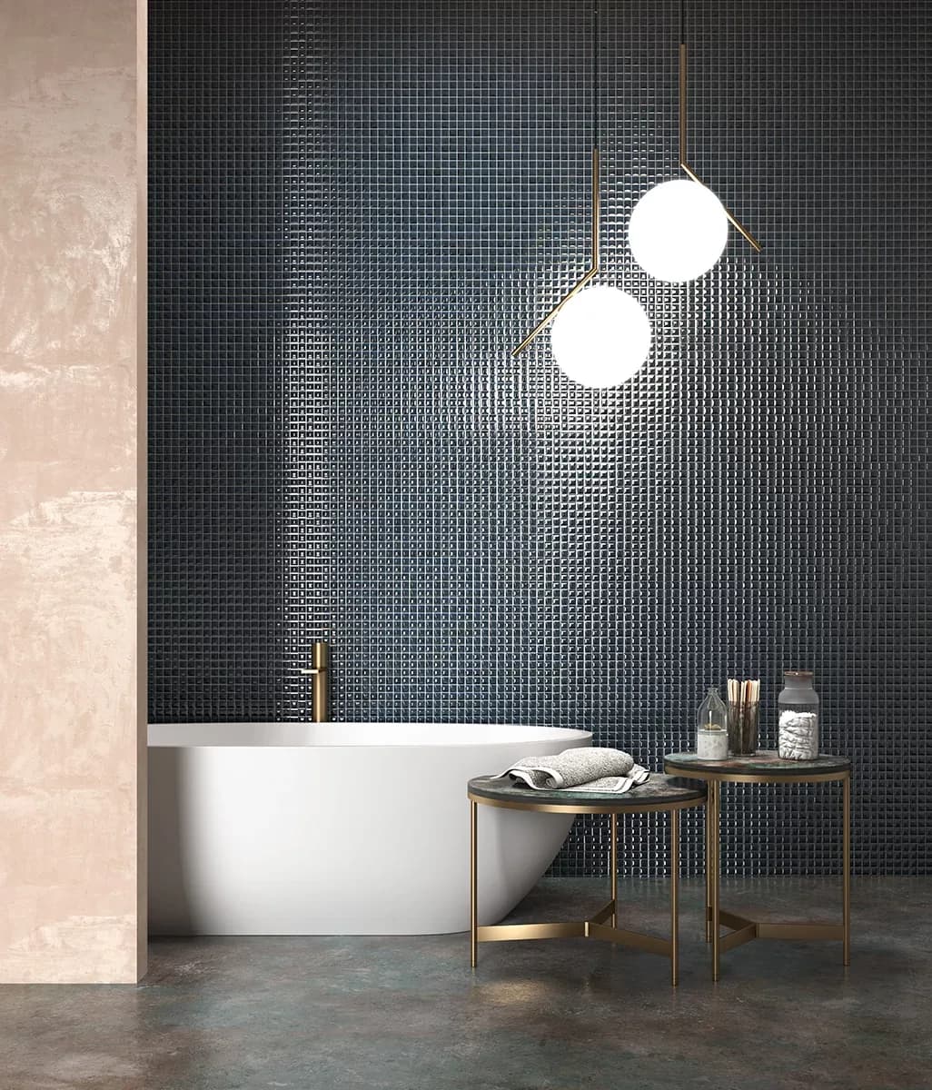 Mosaïque Revestimiento Bano Serie Edna Dark Blue — AZER Bain & Carrelage Rennes