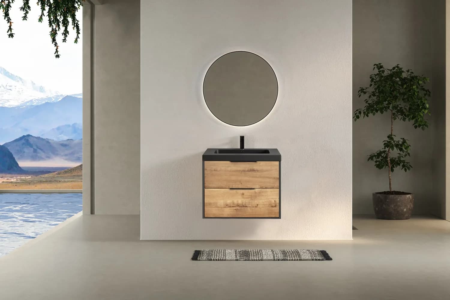 Meuble de salle de bain Ambiance Borneo — AZER Bain & Carrelage Rennes