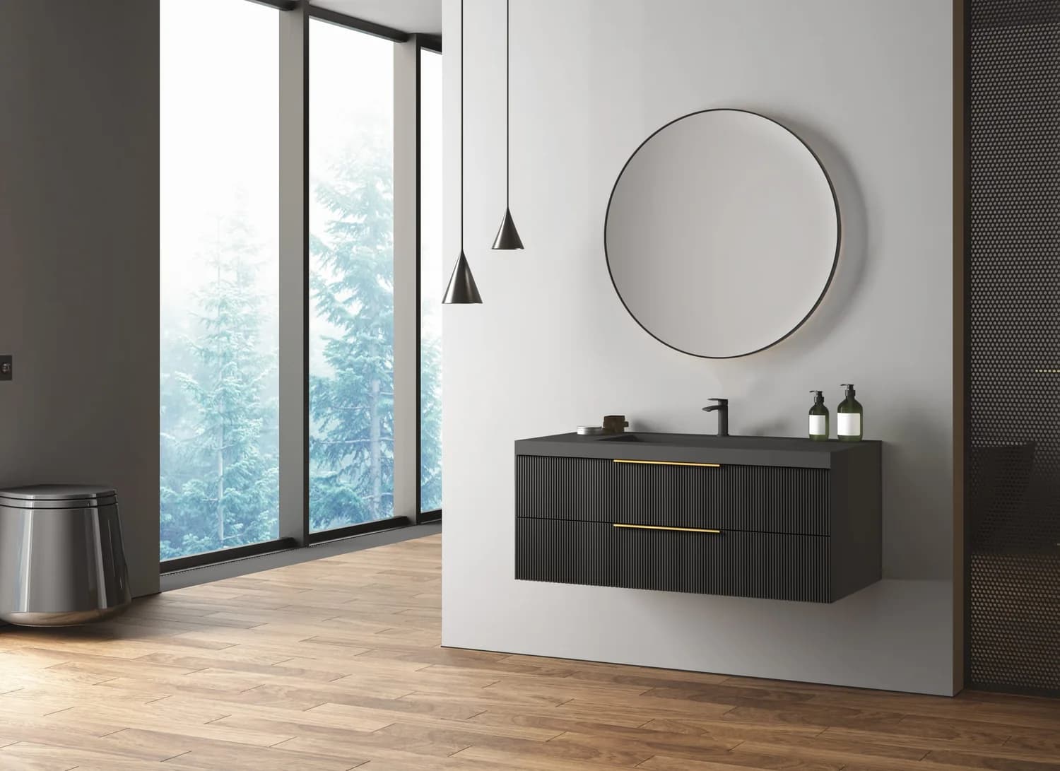 Meuble de salle de bain Ambiance Java — AZER Bain & Carrelage Rennes