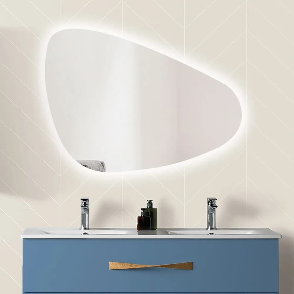 Miroir de salle de bain Miroir Retro Eclairant Galet — AZER Bain & Carrelage Rennes